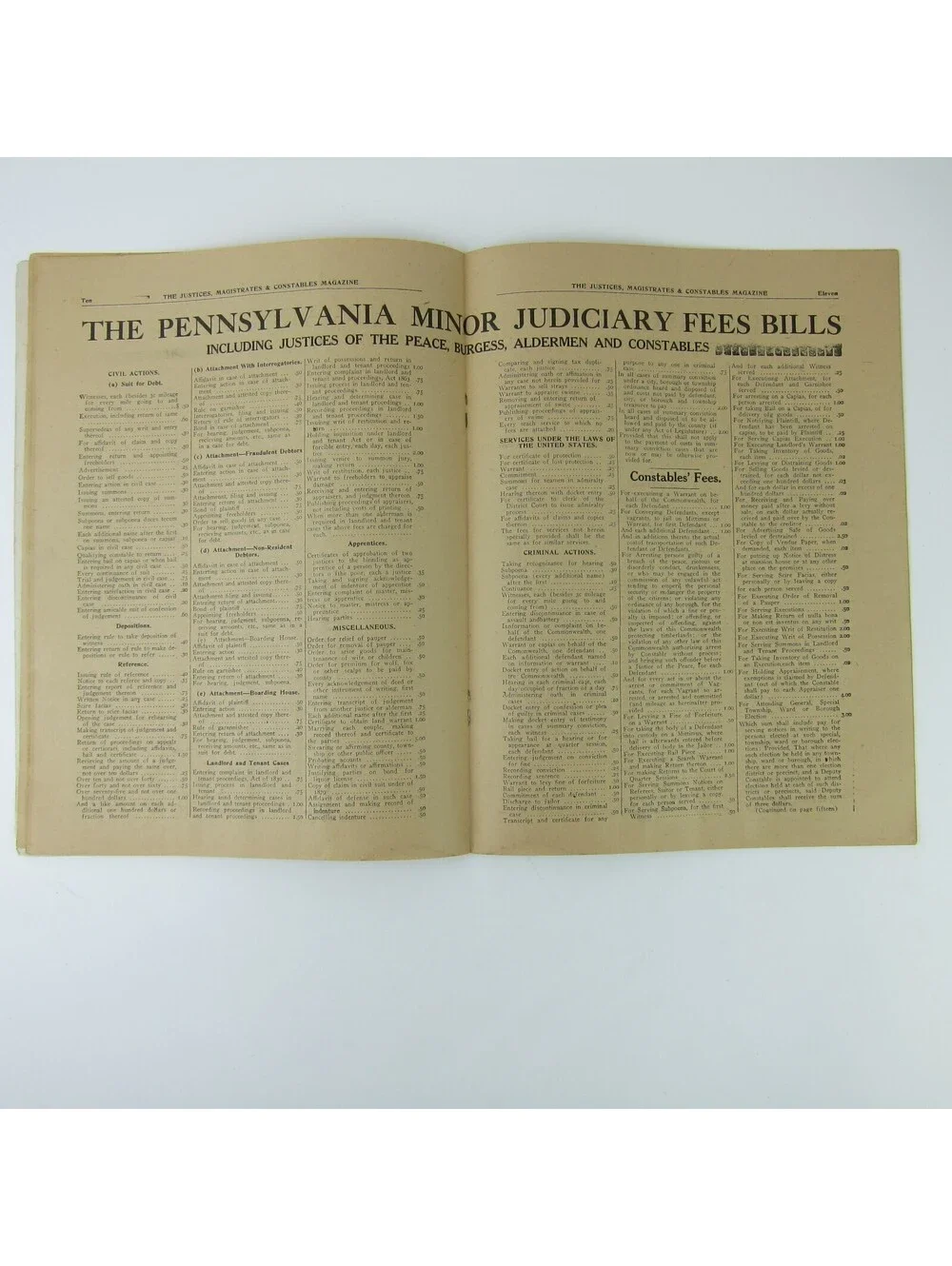 Justices Magistrates & Constables Magazine Ohio July - August 1922 Antique RARE